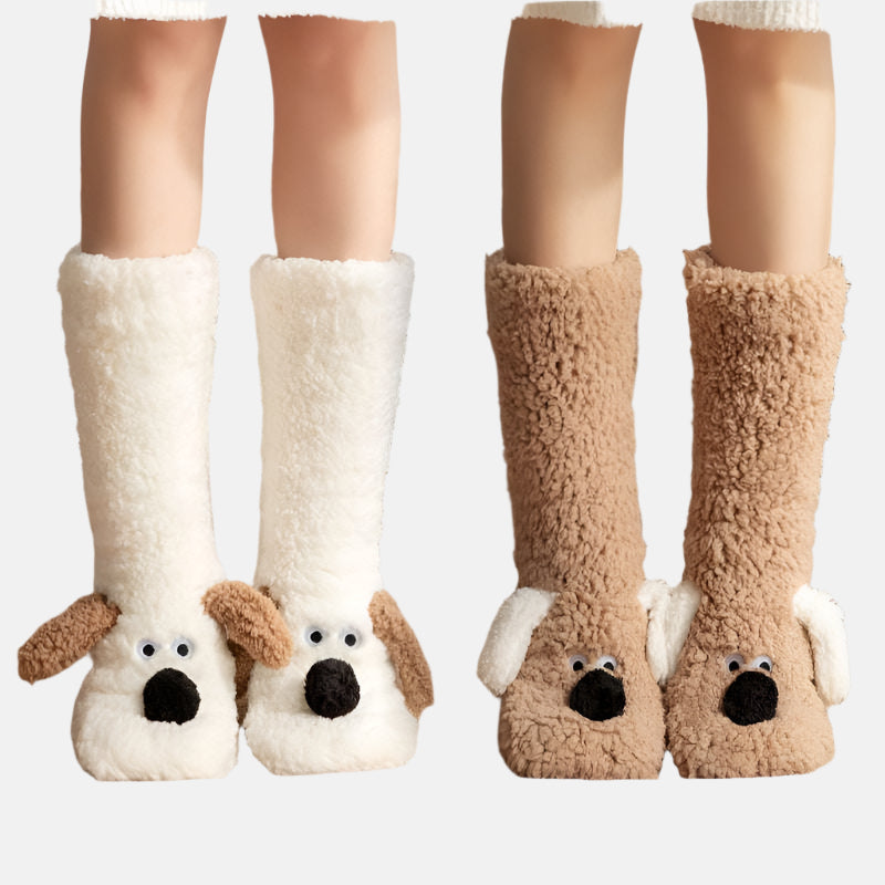 Cute Dog Slipper Socks – Cozy, Plush & Non-Slip