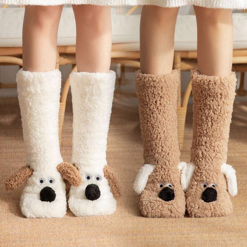 Cute Dog Slipper Socks – Cozy, Plush & Non-Slip