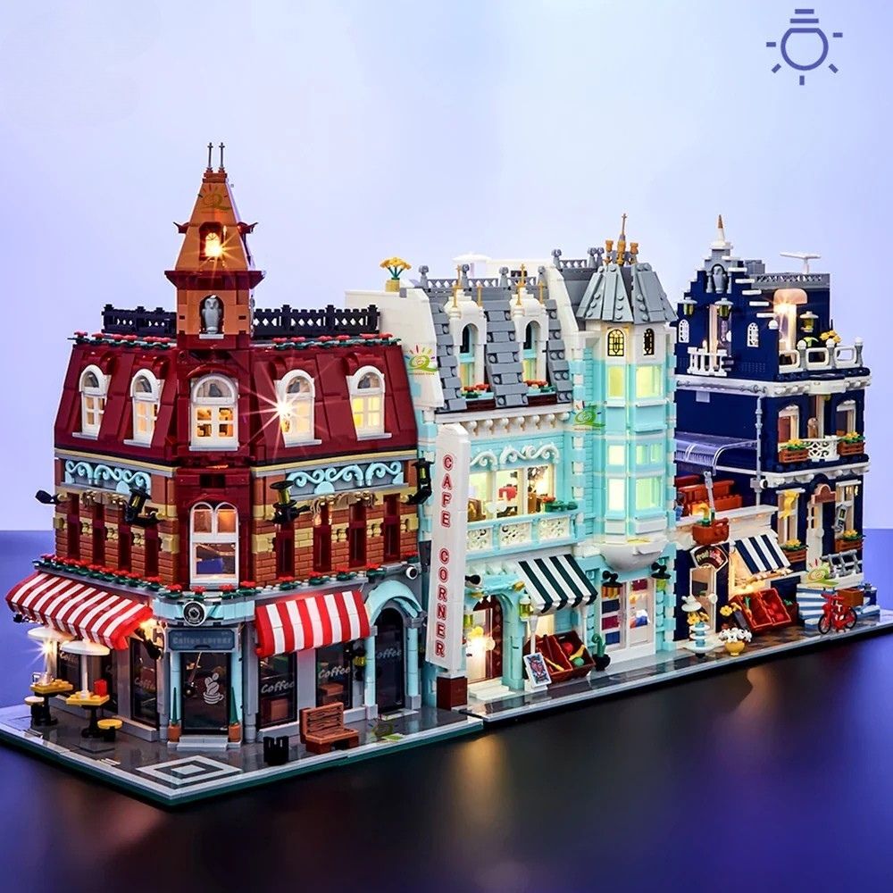 Mini City Street Building Set – Café, Shops & Apartments