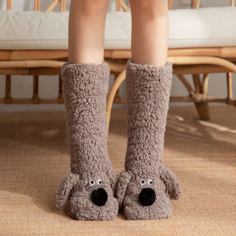 Cute Dog Slipper Socks – Cozy, Plush & Non-Slip