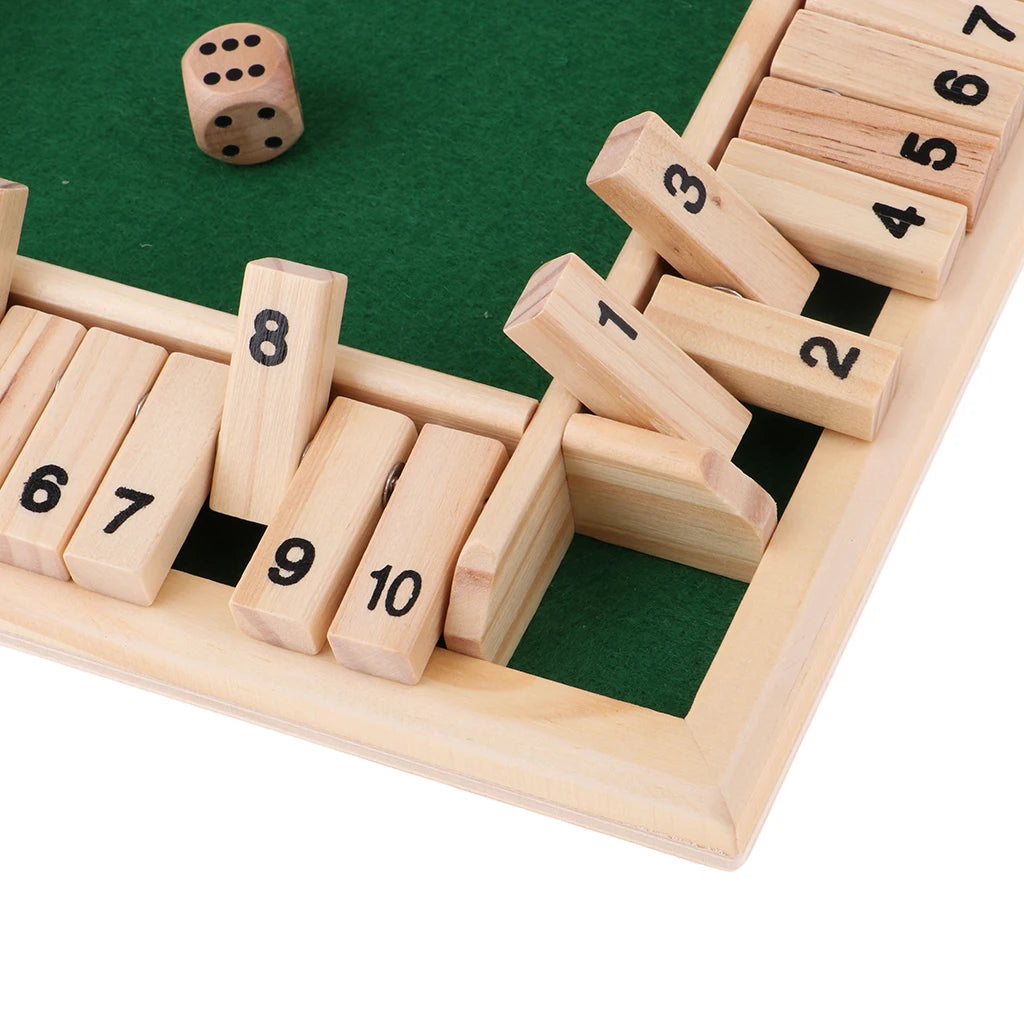 Shut The Box - Wooden Dice Board Family Game