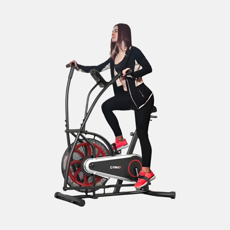 Fan Bike, Air Resistance Upright Bike with LCD Monitor