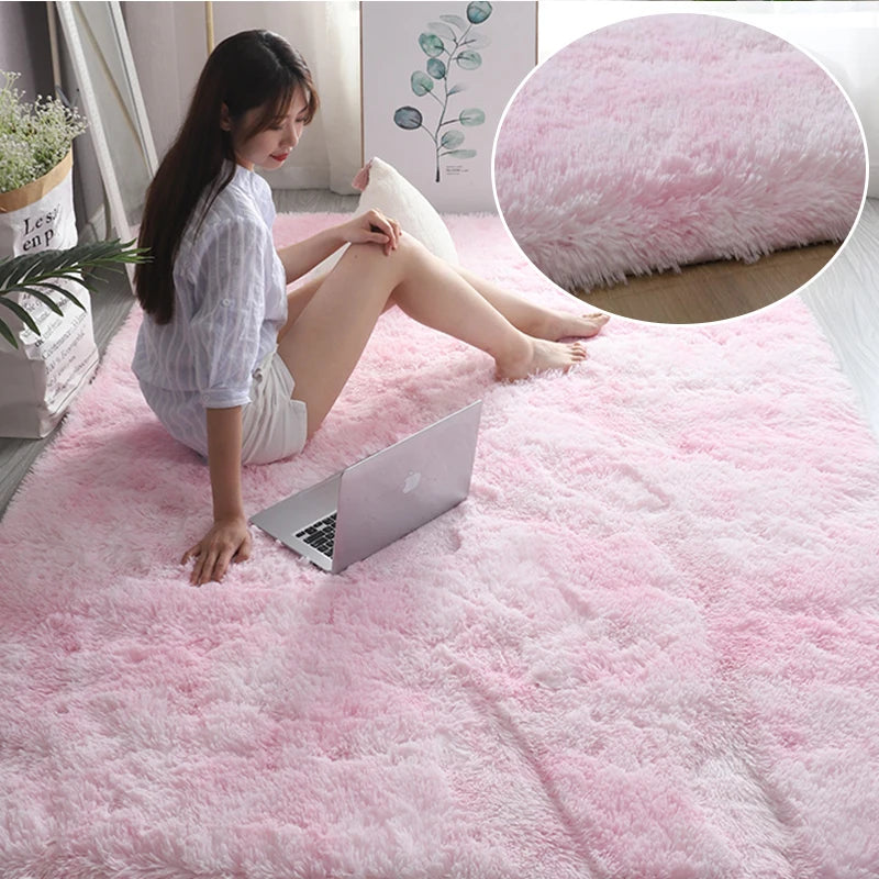 RainbowCloud Plush Rug β Soft, Fluffy & Vibrant!