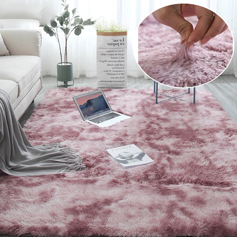 RainbowCloud Plush Rug β Soft, Fluffy & Vibrant!