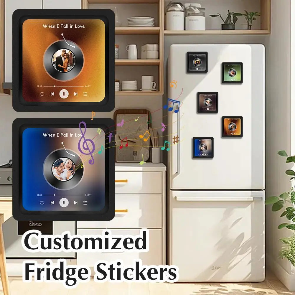 Personalized Music Fridge Magnet – Your Favorite Song & Photo in One!