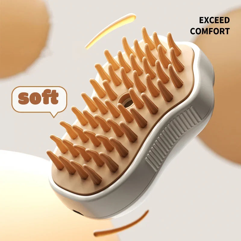 Cat Paw Shaped Steam Brush – The Ultimate 3-in-1 Grooming Tool!