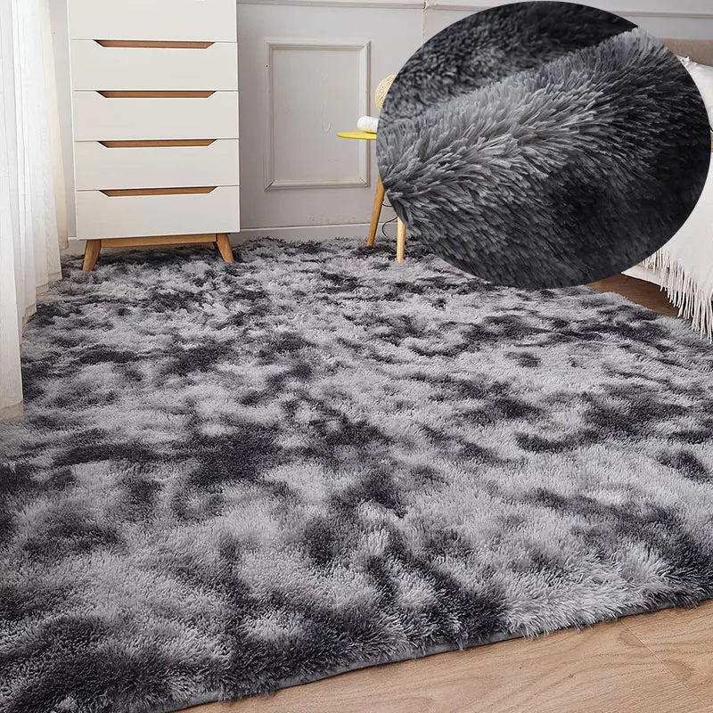 RainbowCloud Plush Rug β Soft, Fluffy & Vibrant!