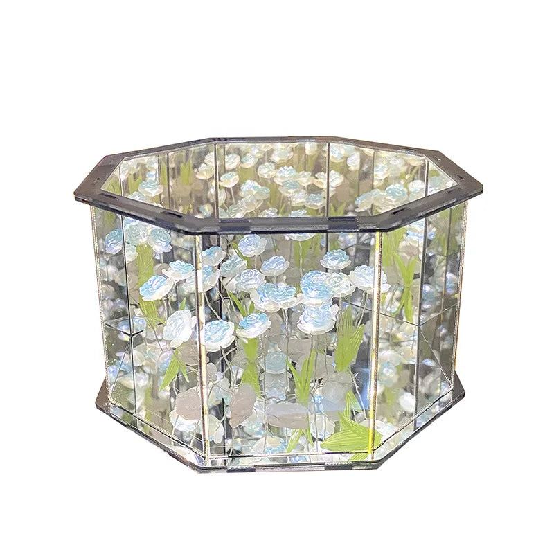 DIY Flowers Mirror Cube Lamp – Elegant Touch for Any Space!