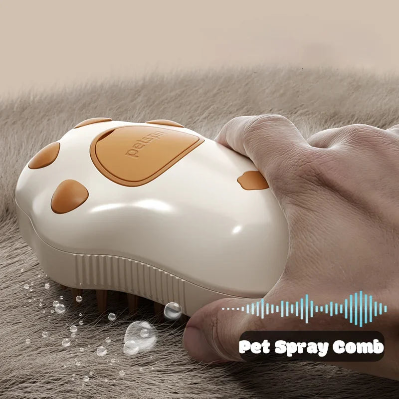 Cat Paw Shaped Steam Brush – The Ultimate 3-in-1 Grooming Tool!