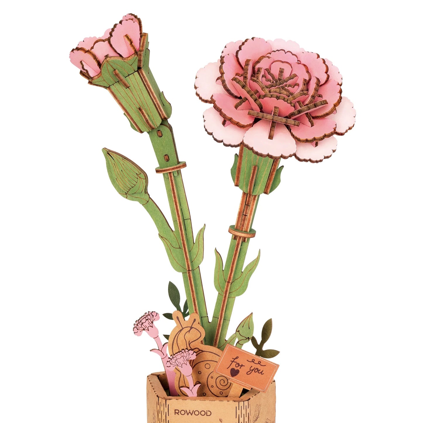 Blossom in 3D: Wooden Puzzle Bouquet