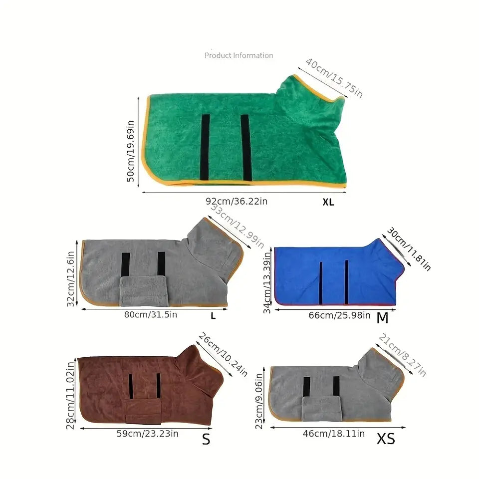 Dog Super Quick-Dry Absorbent Towel Bathrobe – Keep Your Pup Warm & Cozy!