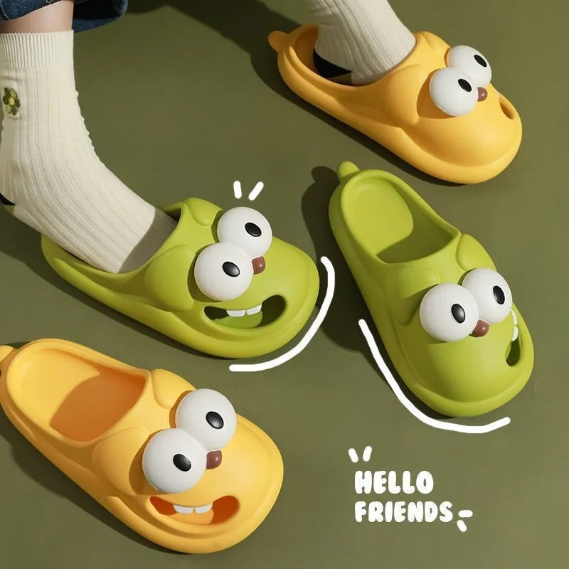 Funny Big Eyes Tongue Kiss Slippers – Cute, Comfy & Full of Personality