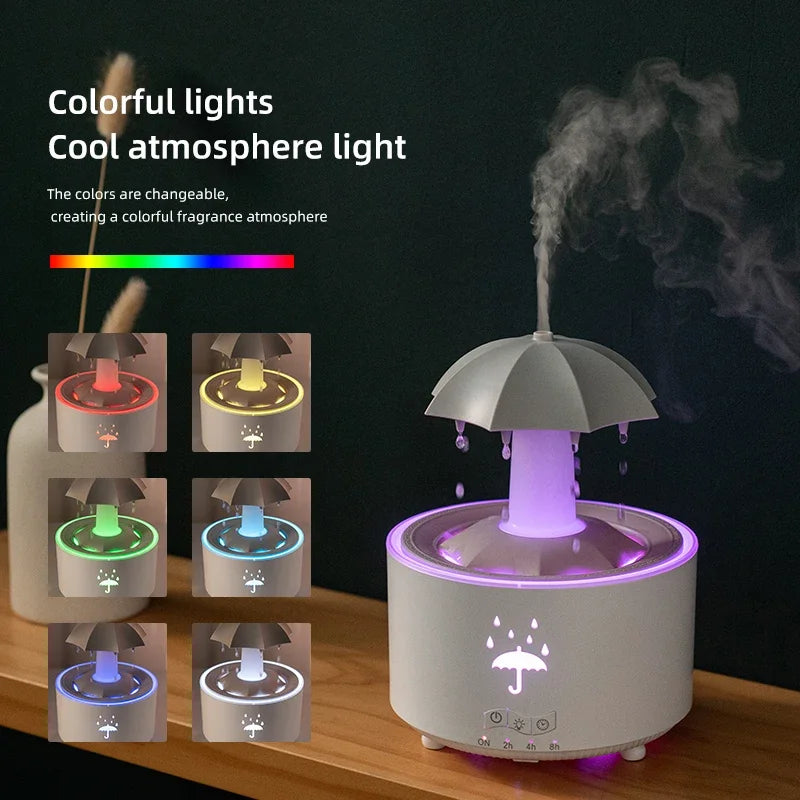Aromatherapy Rotating Water Droplet LED Umbrella Humidifier β Relax, Refresh, Rejuvenate!