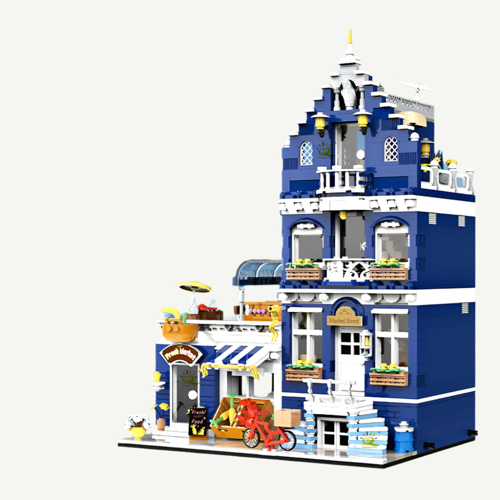 Mini City Street Building Set – Café, Shops & Apartments