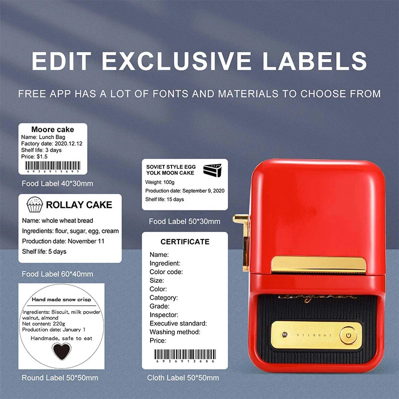 Mini Retro Portable Thermal Label Printer – Print in Style!
