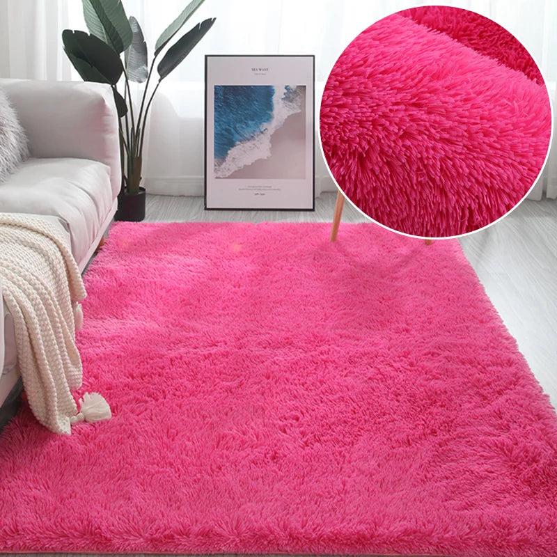 RainbowCloud Plush Rug β Soft, Fluffy & Vibrant!