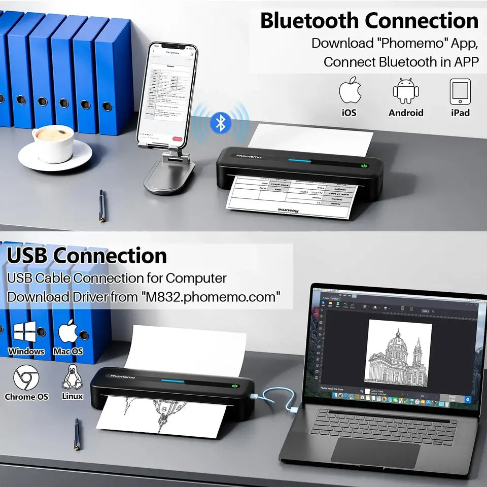 Upgraded Thermal Portable Printer – Print Anytime, Anywhere!