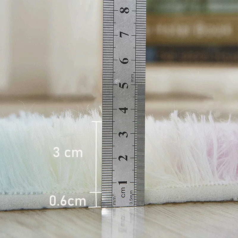 RainbowCloud Plush Rug β Soft, Fluffy & Vibrant!