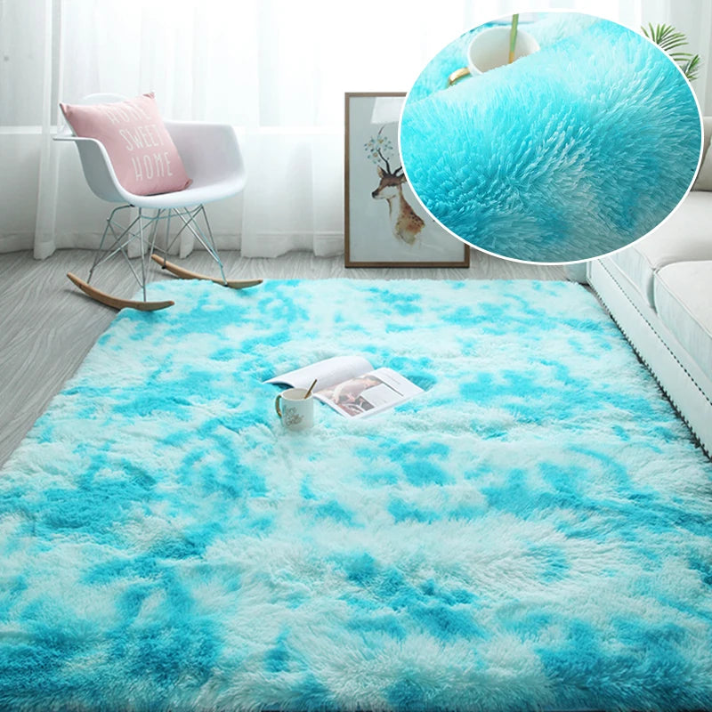 RainbowCloud Plush Rug β Soft, Fluffy & Vibrant!
