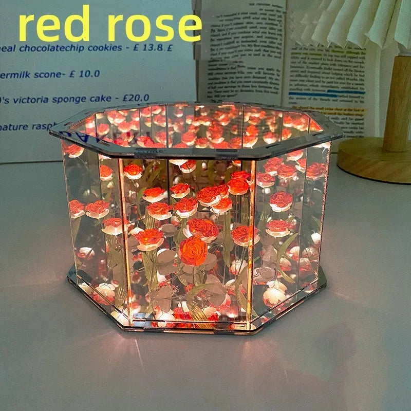 DIY Flowers Mirror Cube Lamp – Elegant Touch for Any Space!