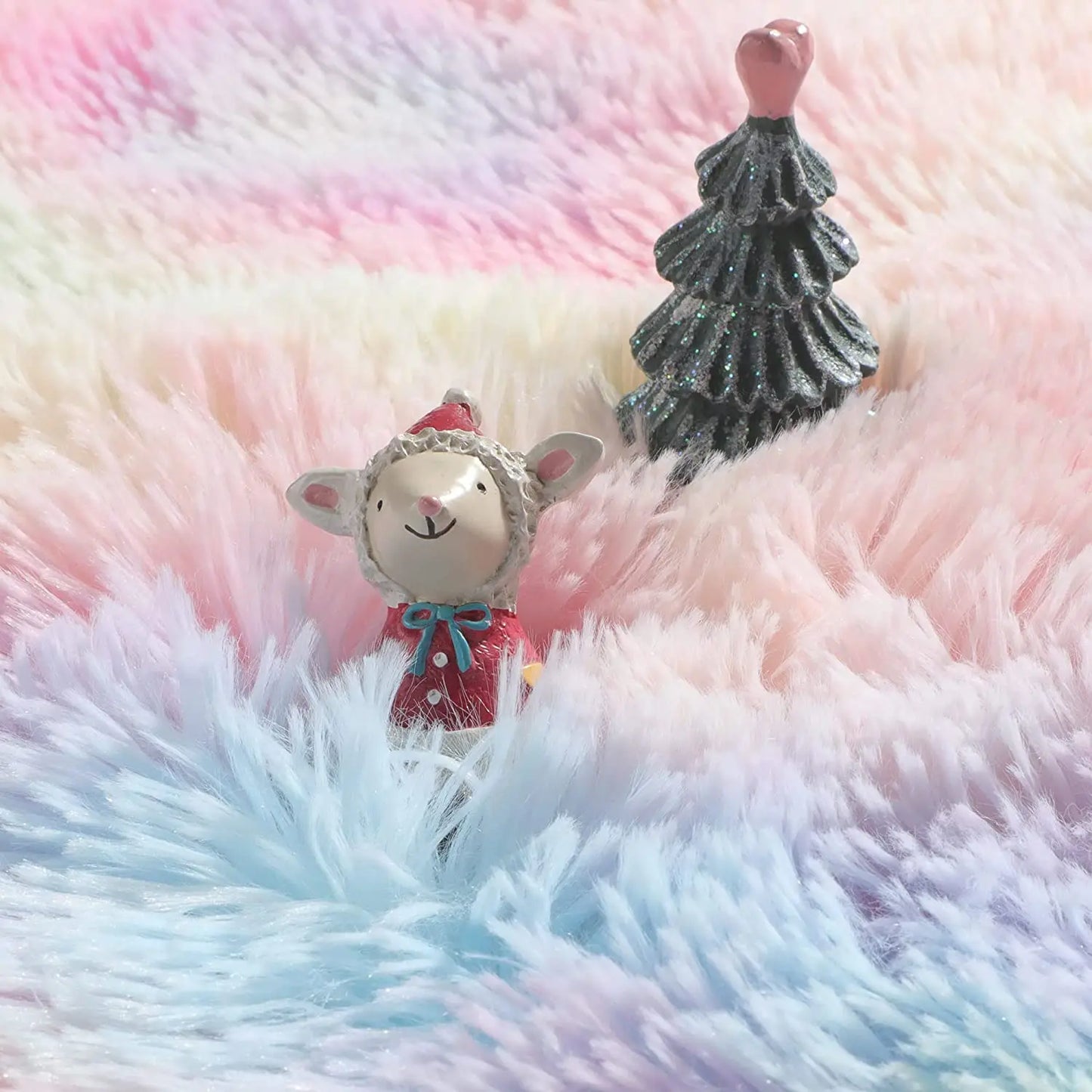RainbowCloud Plush Rug β Soft, Fluffy & Vibrant!