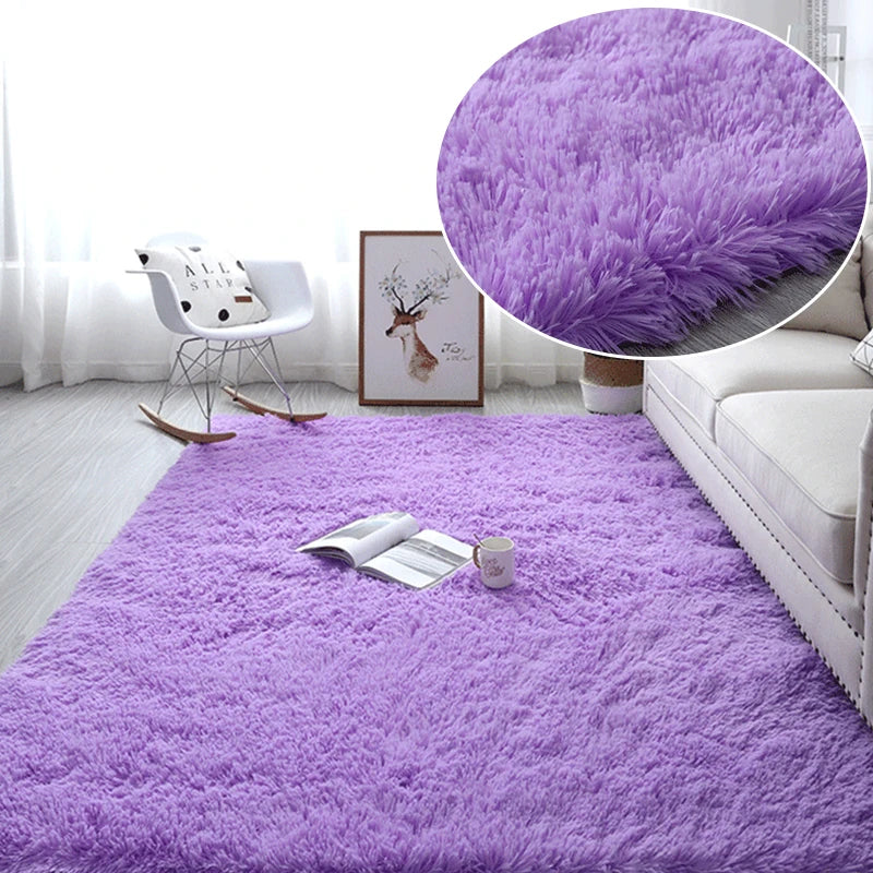 RainbowCloud Plush Rug β Soft, Fluffy & Vibrant!