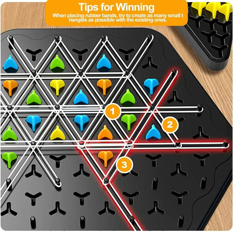 Chain Triangle Chess Triggle Rubber Band Peg Game – A Strategic Battle of Wits!