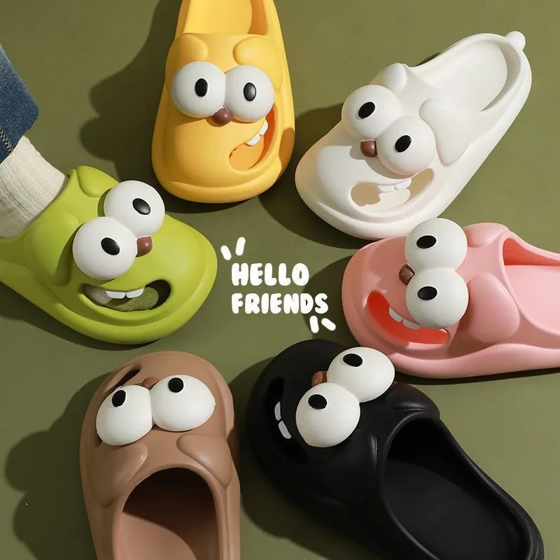 Funny Big Eyes Tongue Kiss Slippers – Cute, Comfy & Full of Personality