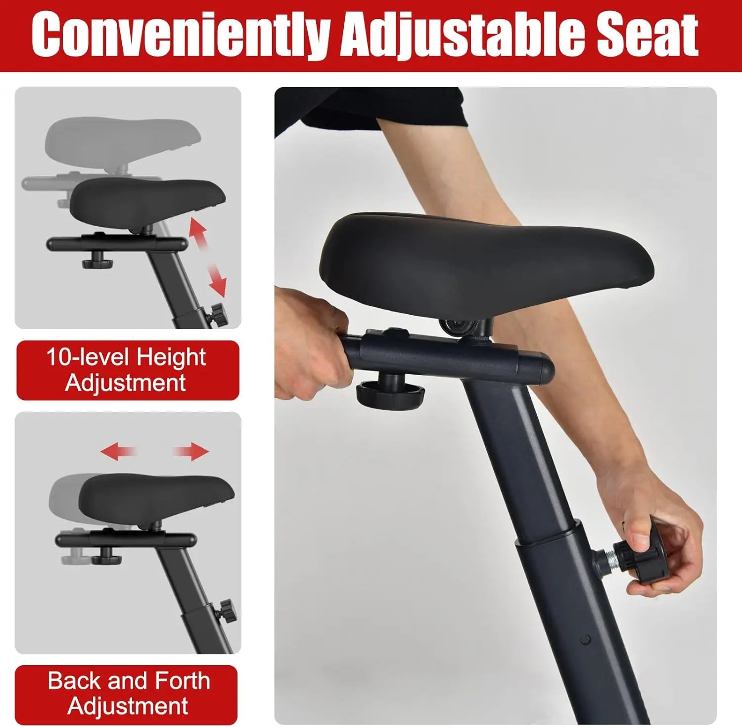 Fan Bike, Air Resistance Upright Bike with LCD Monitor