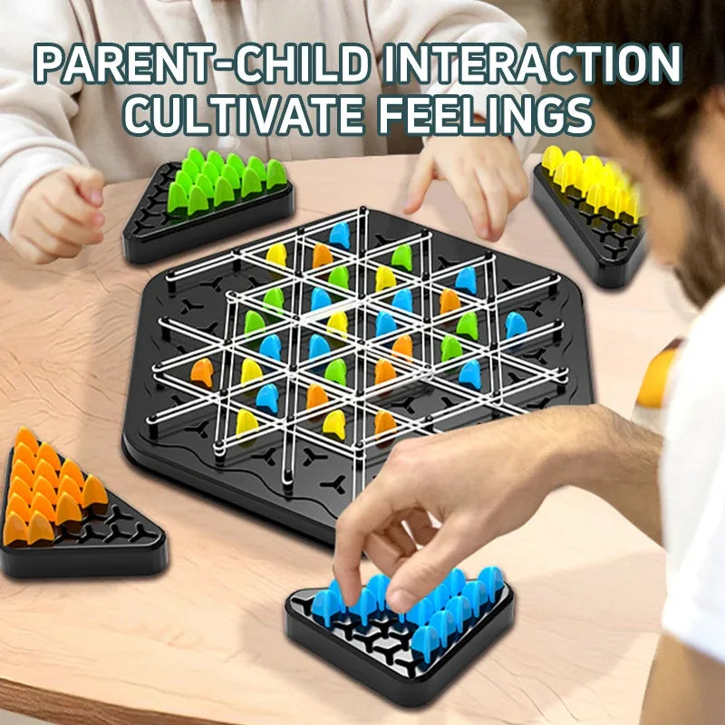 Chain Triangle Chess Triggle Rubber Band Peg Game – A Strategic Battle of Wits!