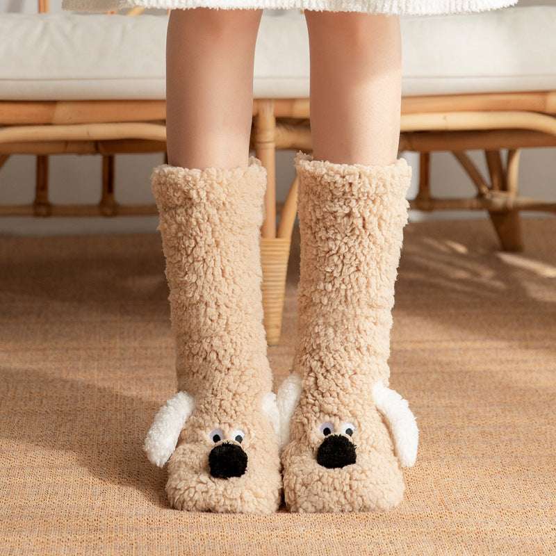 Cute Dog Slipper Socks – Cozy, Plush & Non-Slip