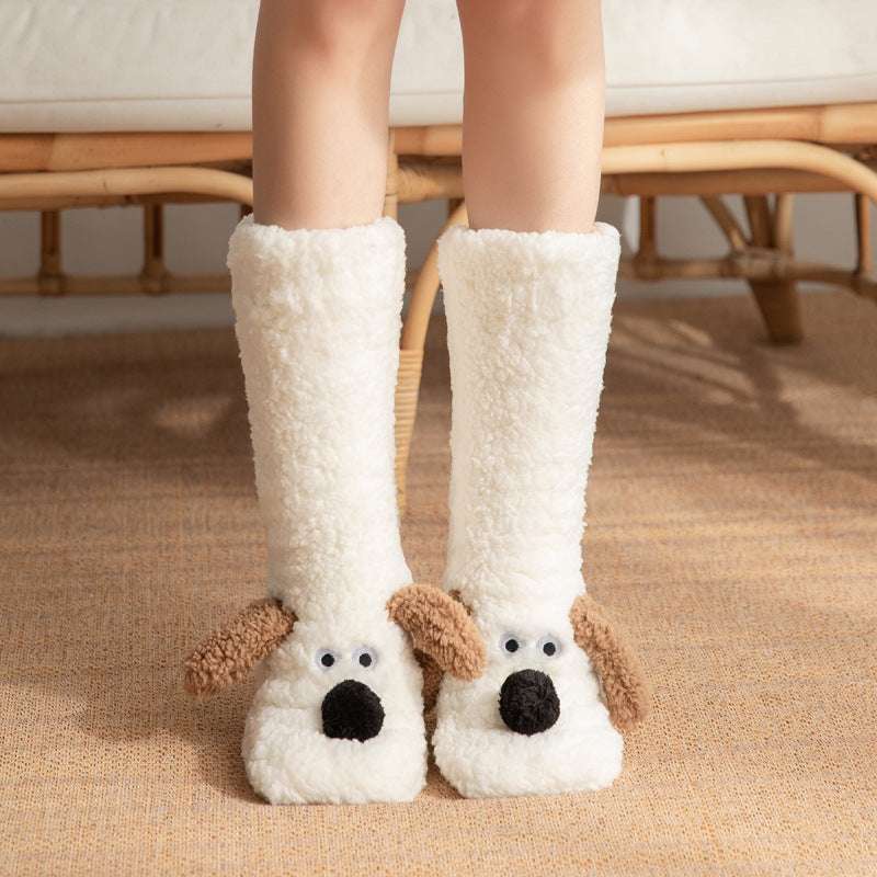 Cute Dog Slipper Socks – Cozy, Plush & Non-Slip