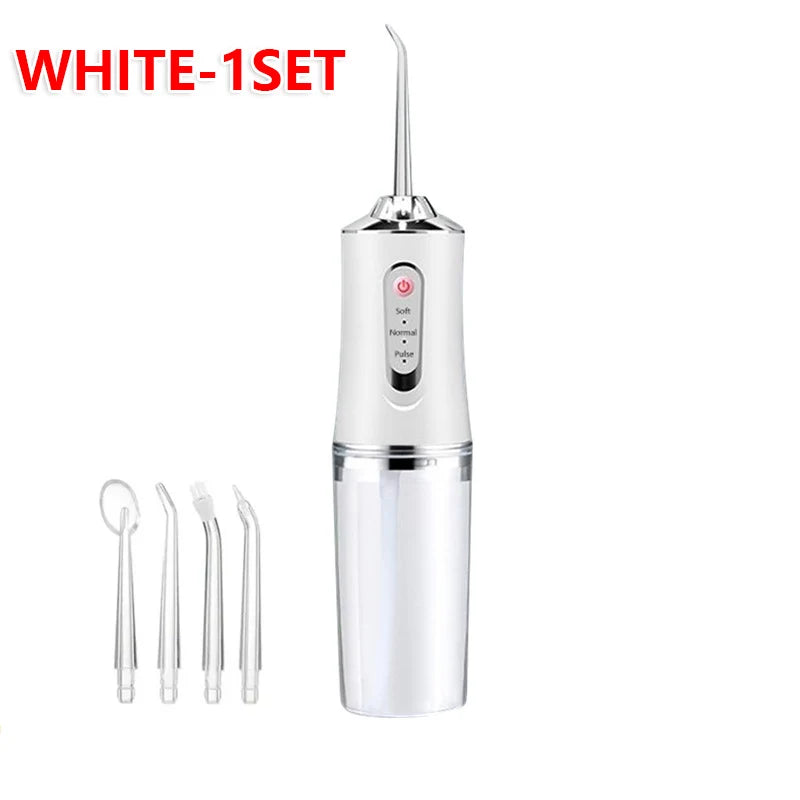Portable Water Flosser USB Rechargeable Oral Irrigator Dental Cleaner 3 Modes 4 Nozzles for Teeth Care Home Travel