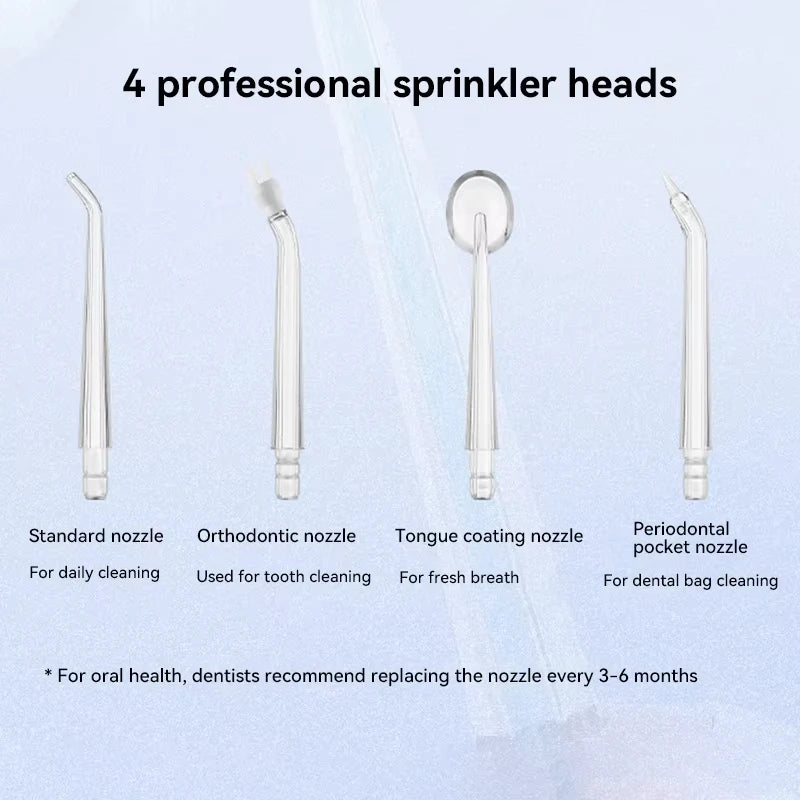 Portable Water Flosser USB Rechargeable Oral Irrigator Dental Cleaner 3 Modes 4 Nozzles for Teeth Care Home Travel