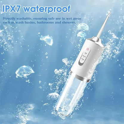 Portable Water Flosser USB Rechargeable Oral Irrigator Dental Cleaner 3 Modes 4 Nozzles for Teeth Care Home Travel