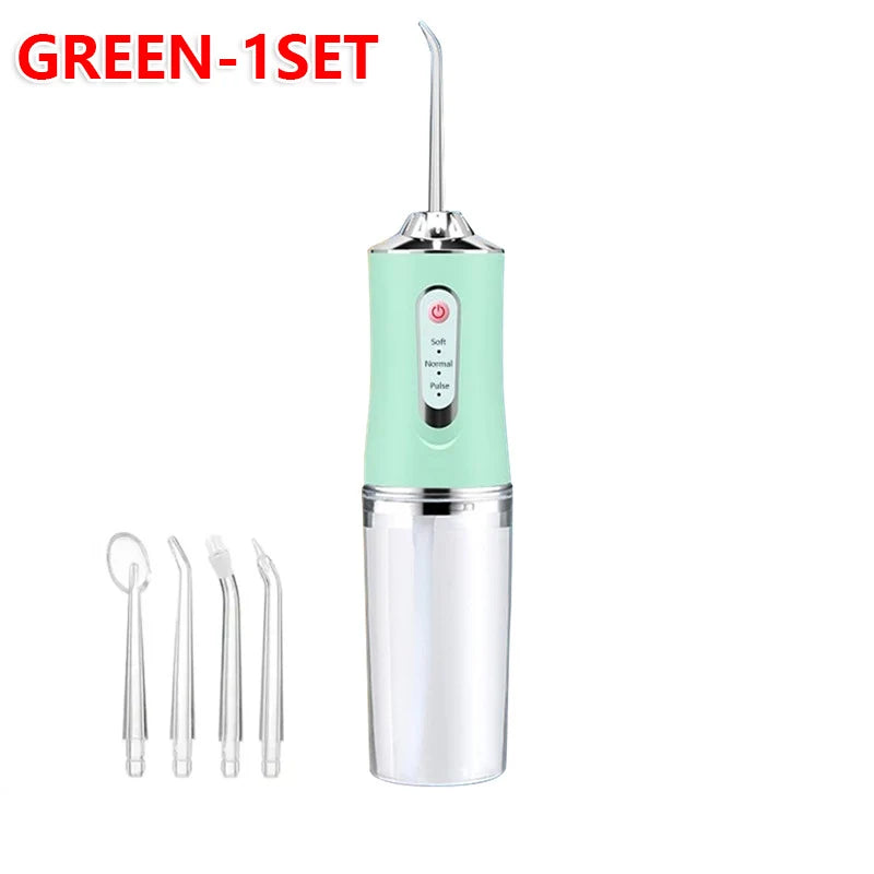 Portable Water Flosser USB Rechargeable Oral Irrigator Dental Cleaner 3 Modes 4 Nozzles for Teeth Care Home Travel