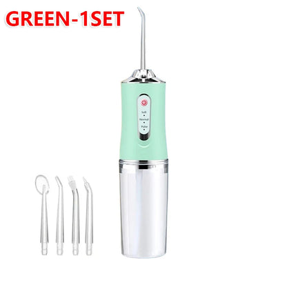 Portable Water Flosser USB Rechargeable Oral Irrigator Dental Cleaner 3 Modes 4 Nozzles for Teeth Care Home Travel
