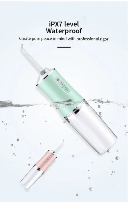 Portable Water Flosser USB Rechargeable Oral Irrigator Dental Cleaner 3 Modes 4 Nozzles for Teeth Care Home Travel